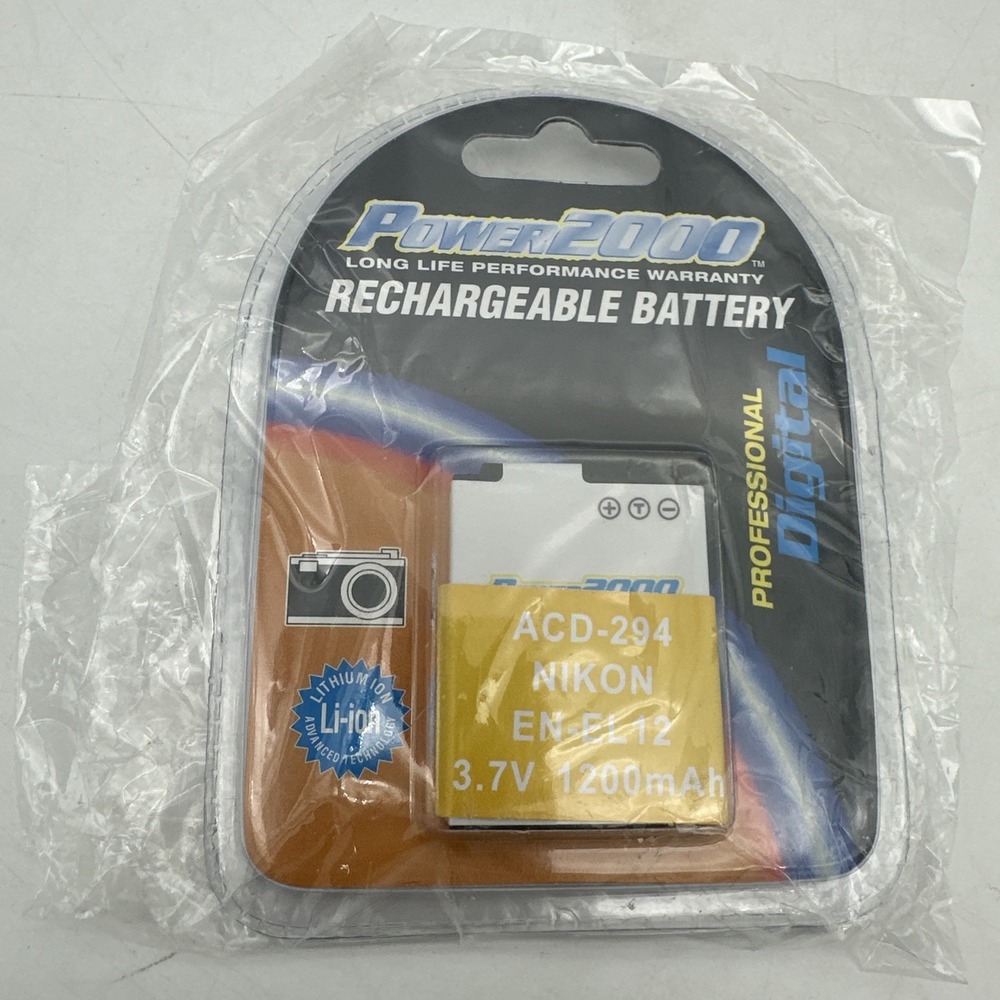 Power2000 EN-EL12 3.7V 1200mAh Rechargeable Li-Ion Battery for Nikon Camera New